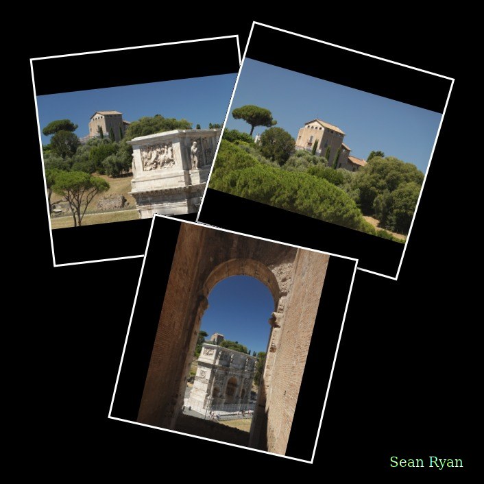 Views From Colosseum Of Palatine Hill And Arch Of Constantine