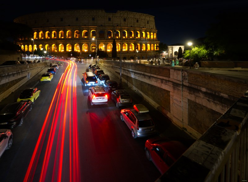 Colosseum At Blue Hour With Traffic Trails - cover.SA707732.colosseum-and-traffic-trails.editted-2