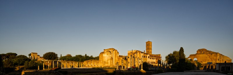 View of Roman Forum facing west by morning